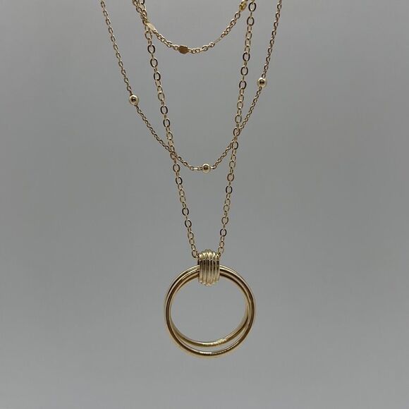 NWT Capwell + Co Gold Circle Layered Necklace - Picture 7 of 8